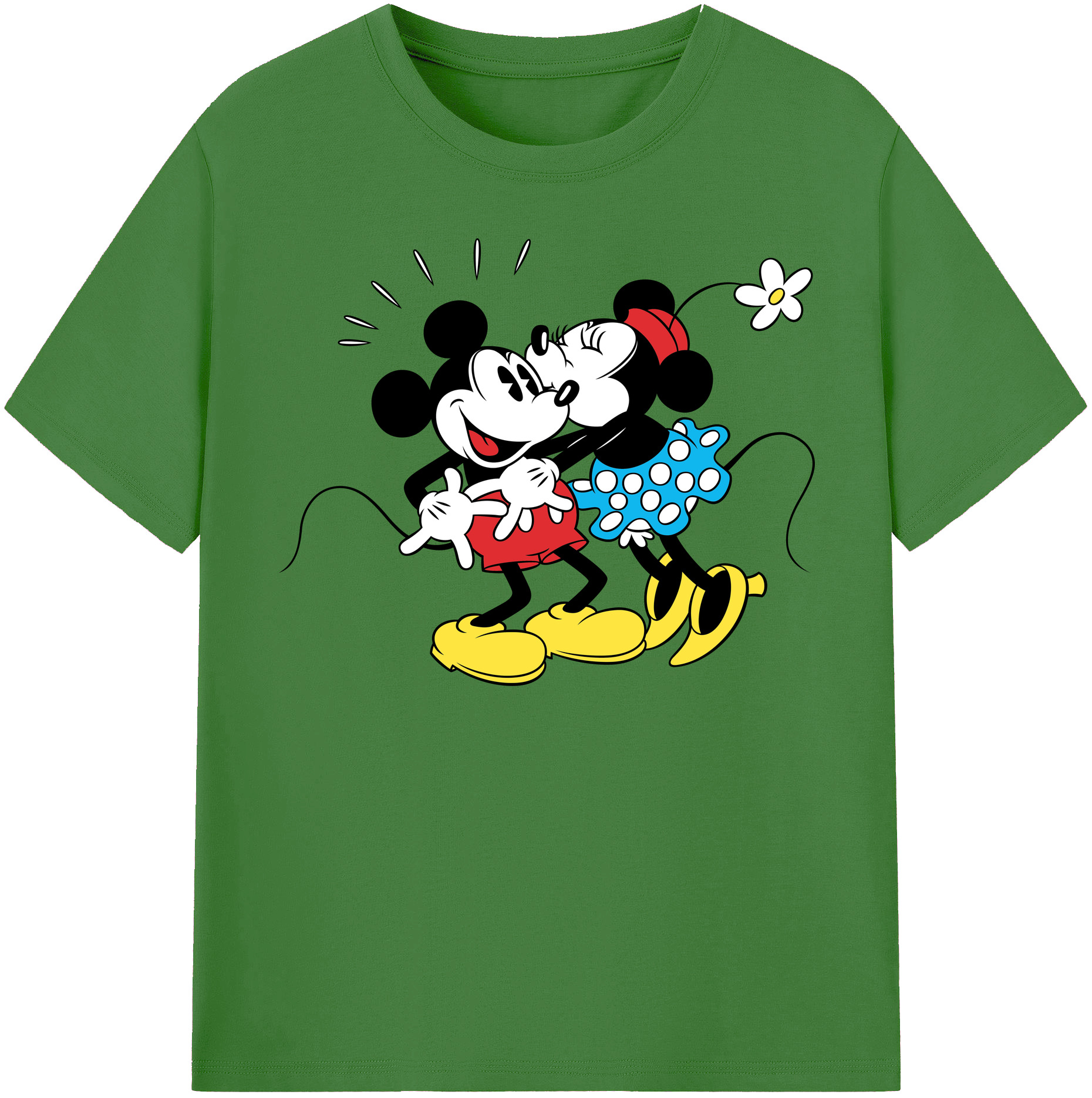（画像用） ミッキーマウス Mickey Mouse レディースカジュアルプリントTシャツ（綿100％）